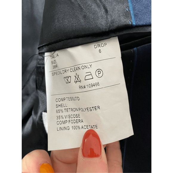 Giovanni Testi Men's 38R Tetron 2 Button Sports Coat Sequins Prom Blue Blazer - Picture 4 of 8